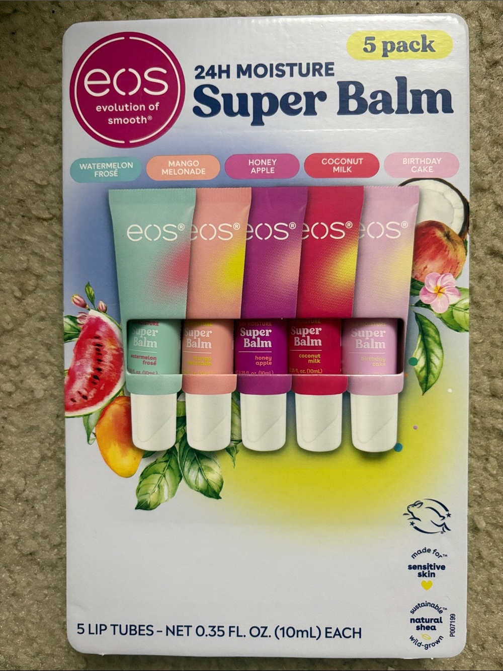 eos Super Balm 5-Pack Lip Tube Set - Pastel Multicolor